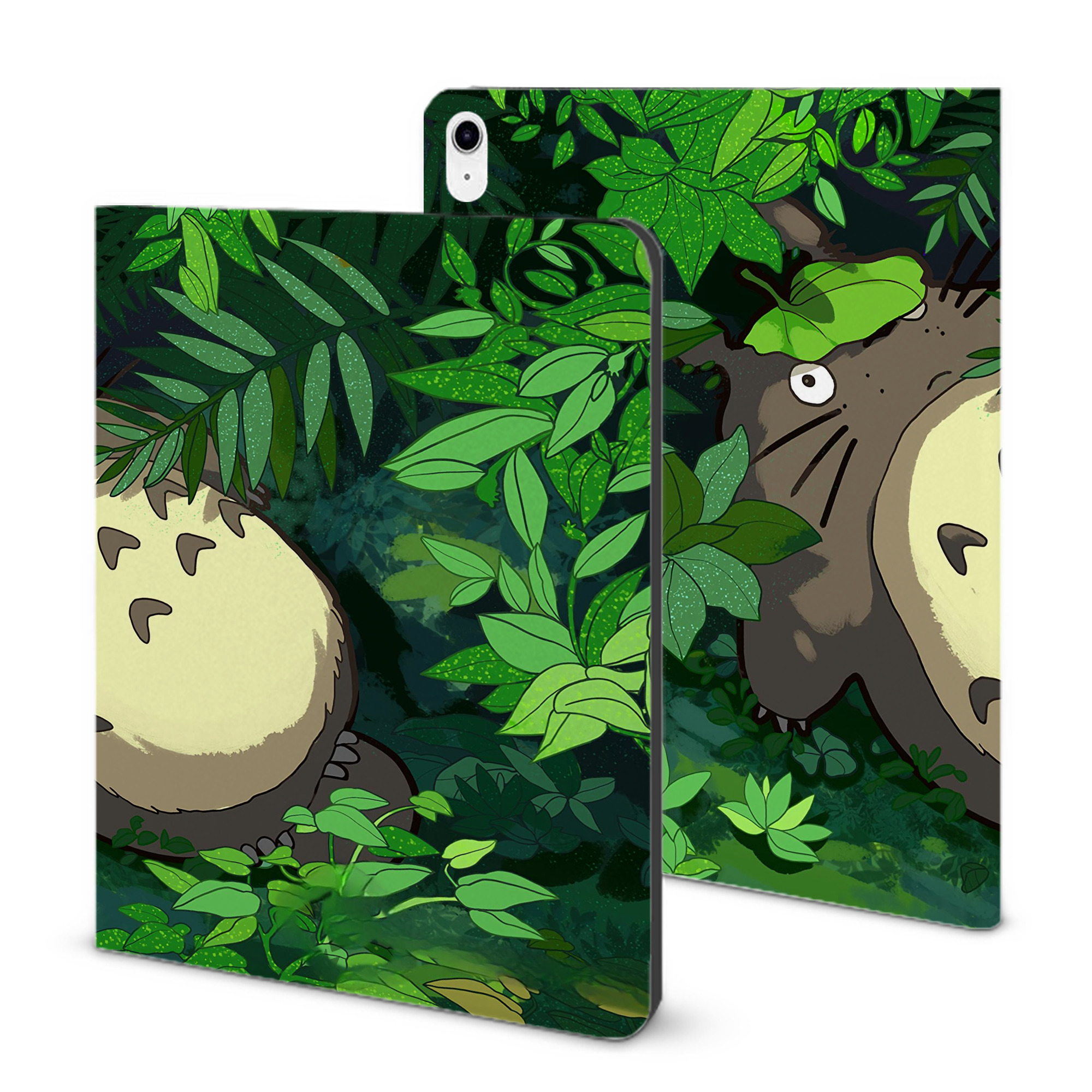 （画像用） となりのトトロ 草壁メイ 草壁サツキ My Neighbor Totoro Satsuki Kusakabe Mei Kusakabe IPad ケース ブック型 PUレザー TPU 耐衝撃 軽量 薄型 ペン収納なし 全面保護 IPad 各モデル対応
